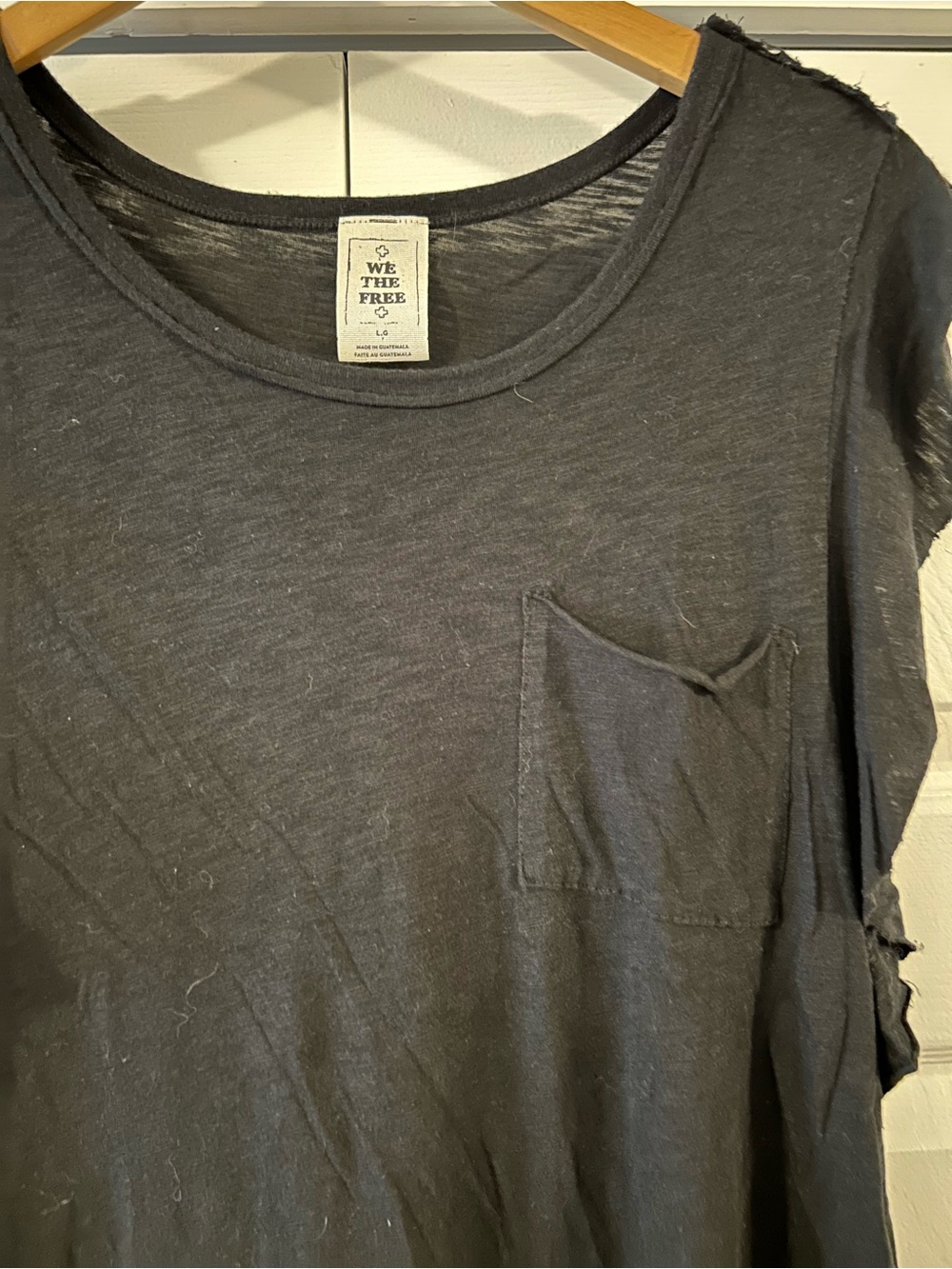 We The Free Black Distressed Pocket Tank - Picture 4 of 8
